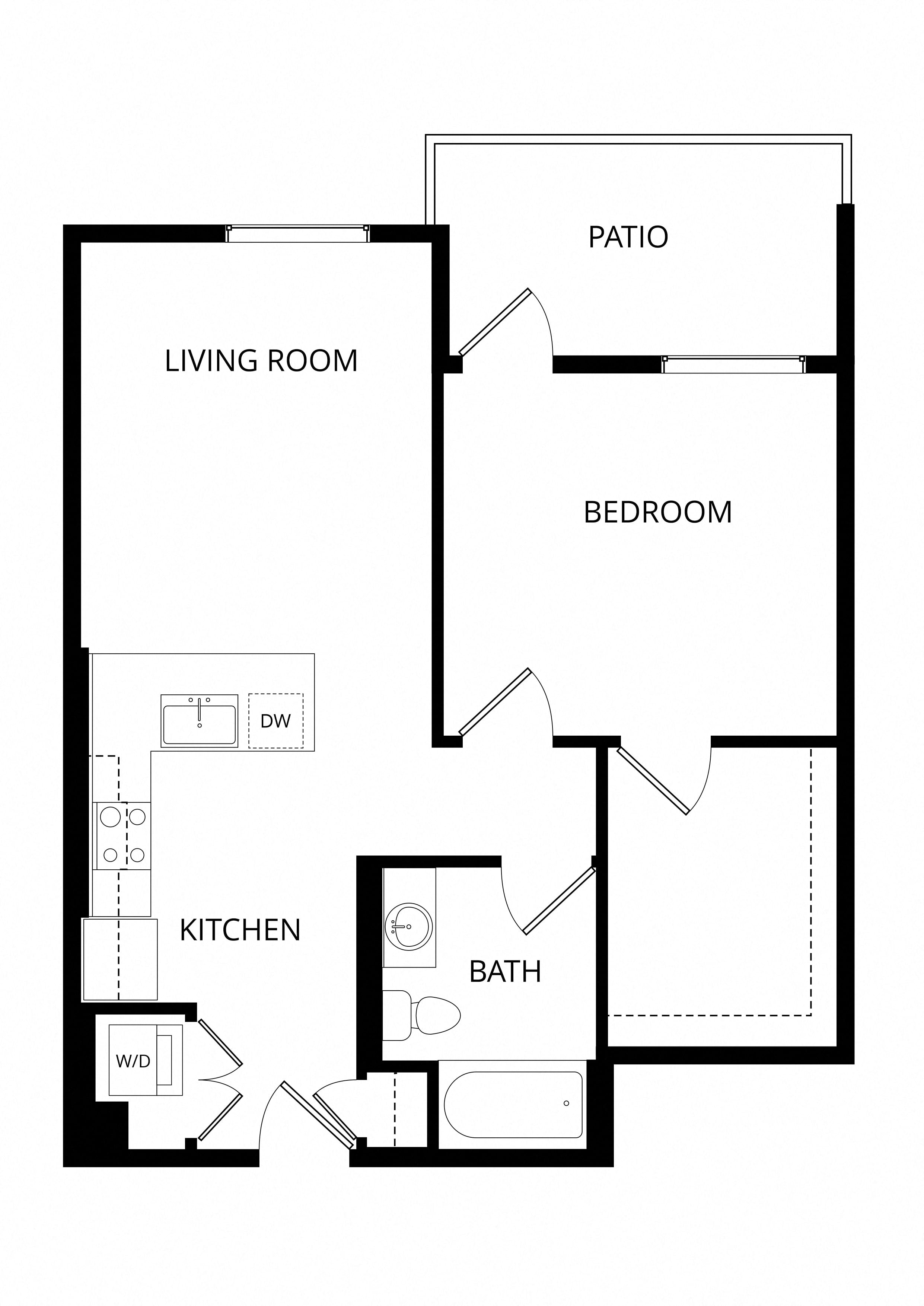 Liberty -1X1 floor plan